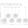 Подвес пятерной линейный LIGHTSTAR EXTRA L5PL721134 5W(led) G9 (721134 - 5 + 572164 -1) хром