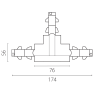 Соединение правое LIGHTSTAR QUATTRO/DALI 503136-R-DALIR тройное
